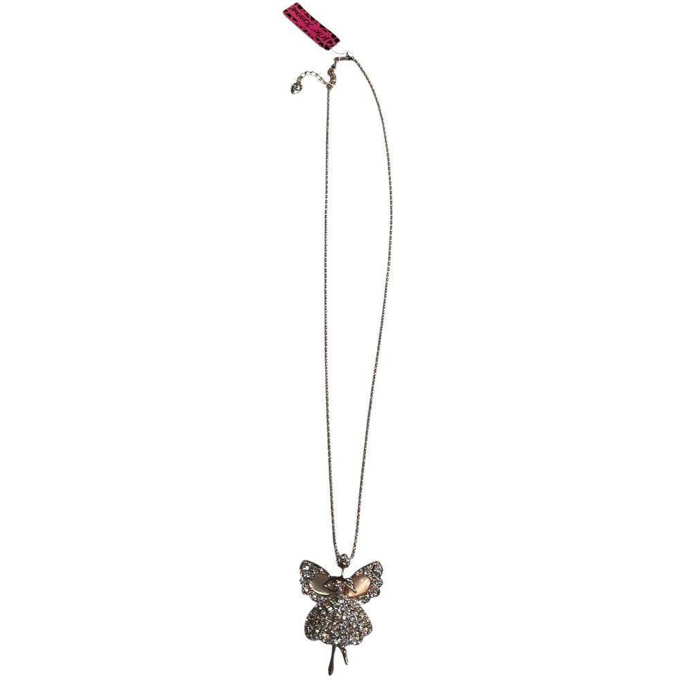 Betsey Johnson Large Fairy Ballerina Gold Tone‎ Statement 13" Necklace-NEW - Picture 5 of 5